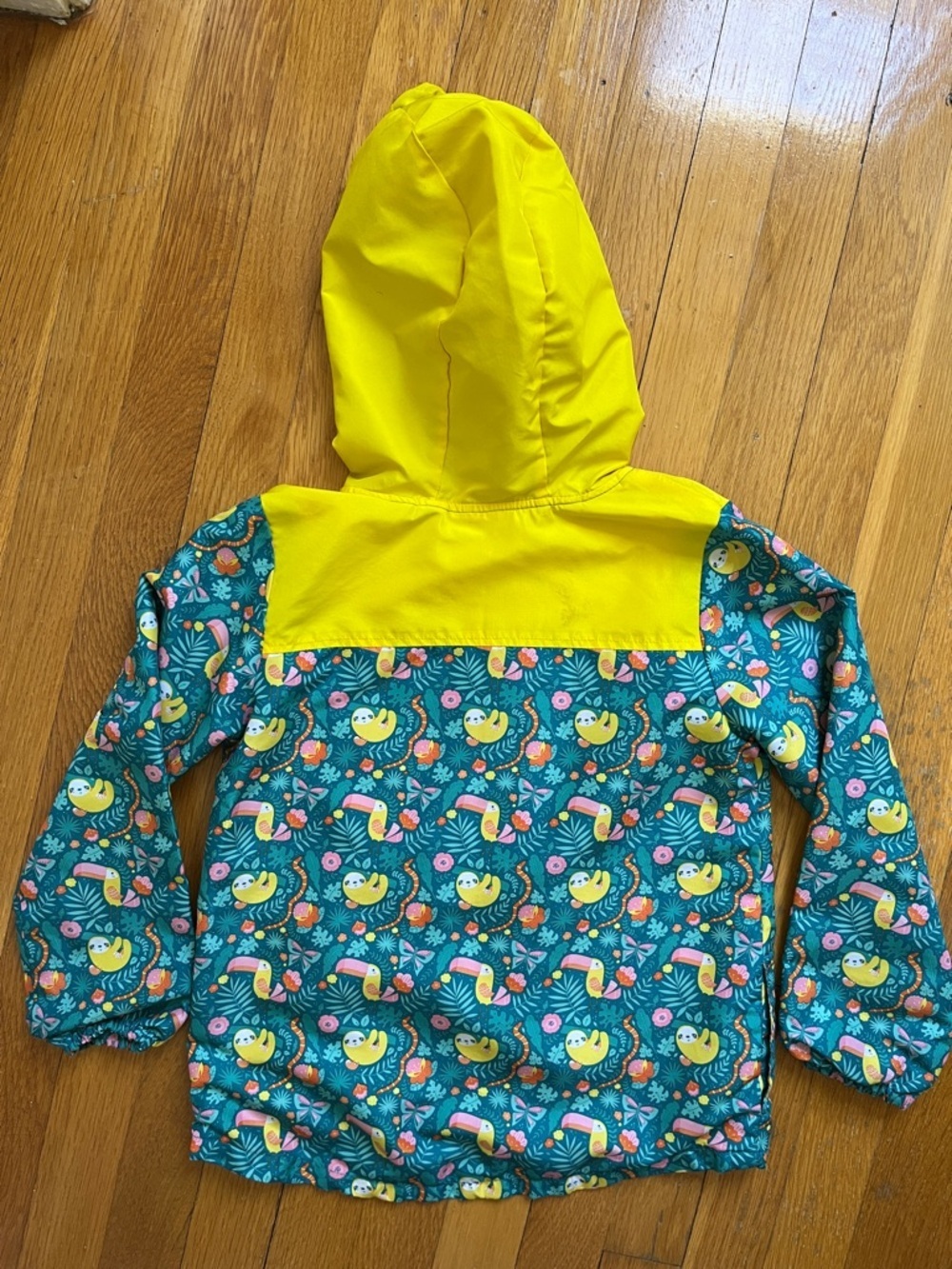 Lily & Dan Girls 6 6X Sloth Rainforest Hooded Zip Front Spring Jacket Coat - Picture 7 of 8